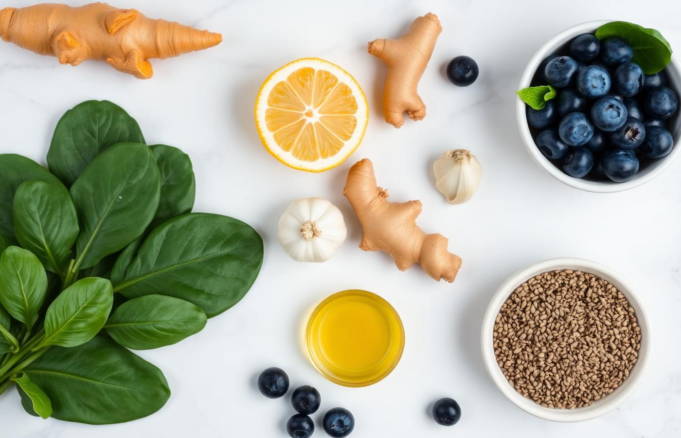 Ingredientes antiinflamatorios frescos